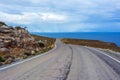 Empty endless mountain road towards Kato Zakros, Crete, Greece
