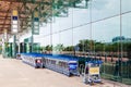 Empty Entrance to Changi Airport Departure Terminal in Singapore Royalty Free Stock Photo