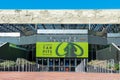 Empty entrance to La Brea Tar Pits museum. George C. Page museum facade and exterior Royalty Free Stock Photo