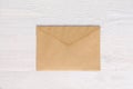 Empty envelope blank on white wooden background Royalty Free Stock Photo