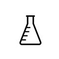 Empty erlenmeyer flask line icon