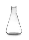 Empty Erlenmeyer flask on table