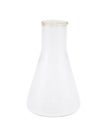 Empty Erlenmeyer glass flask isolated