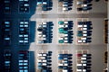 empty es in large parking lot,aerial view car parking Royalty Free Stock Photo