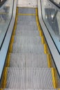 Empty escalator in the airport Royalty Free Stock Photo