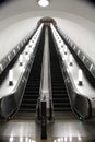 Empty Escalator Down To The Metro Royalty Free Stock Photo