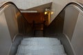 Empty escalator stairs in the metro station. Royalty Free Stock Photo