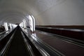 Empty escalator in undeground  subway  station Royalty Free Stock Photo