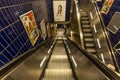 Empty escalators in the subway station at the Marienplatz in the center of Munich during the spring coronavirus outbreak