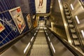 Empty escalators in the subway station at the Marienplatz in the center of Munich during the spring coronavirus outbreak