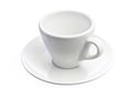 Empty espresso coffee cup isolated over white