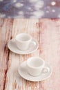 Empty espresso coffee cup isolated over white Royalty Free Stock Photo