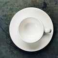 Empty espresso cup on a saucer