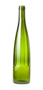 Empty faceted green wine bottle isolated on white Royalty Free Stock Photo