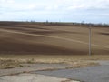 Empty field of brown ground
