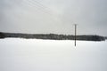 Empty fields in winter day