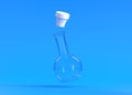 Empty flask flies on blue background