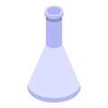 Empty flask icon, isometric style