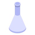 Empty flask icon, isometric style