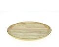 Empty flat wooden dish isolated on white background Royalty Free Stock Photo