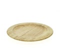 Empty flat wooden dish isolated on white background