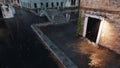 Empty flooded street in Venice at rainy evening 3D