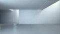 Empty floor in abstract modern architecture. 3D illustration. 3D rendering