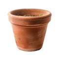 Empty flower pot front view isolate