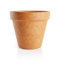 Empty flower pot isolated on white background. Clipping path included. 3D render. Royalty Free Stock Photo