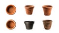 Empty flower pot top view isolate