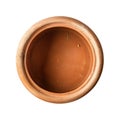 Empty flower pot top view isolate