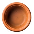 Empty flower pot top view isolate