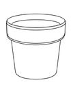 Empty flower pot - vector template. Cache-pot for indoor plants - a subject for gardening - a vector linear drawing for coloring. Royalty Free Stock Photo