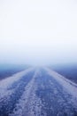 Empty foggy road