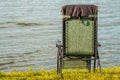 Empty foldable chair during the summer in vacation