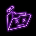 empty folder neon glow icon illustration Royalty Free Stock Photo