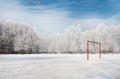 Football gate in winter season