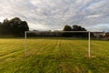 Sunrise over a football pitch