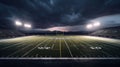 Empty football stadium in night time. 3D Rendering image Royalty Free Stock Photo