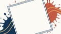 Empty Frame with Abstract Blue and Brown Paint Splashes, vector design Generative AI Royalty Free Stock Photo