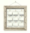 Empty frame with blank photos, isolated white Royalty Free Stock Photo