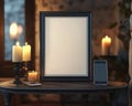 Candlelit Frame Display Royalty Free Stock Photo