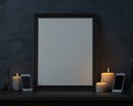Candlelit Frame Mockup Royalty Free Stock Photo