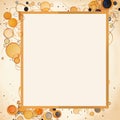 an empty frame with circles and bubbles on a beige background Royalty Free Stock Photo