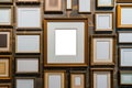 empty frame among a gallery wall of varioussized frames, no artwork Royalty Free Stock Photo