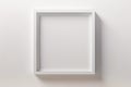 Empty frame mockup on empty neutral wall background. Royalty Free Stock Photo
