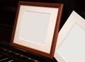 An empty frame on a pianoforte Royalty Free Stock Photo