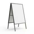 Empty A- Frame Sandwich Board Sign with Grey Metal Frame on White Background A-frame Royalty Free Stock Photo