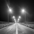 Empty freeway at night