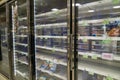 Empty freezer shelves at Publix featuring frozen food shortage including organic vegetables, pizza, and junk food during Covid-19